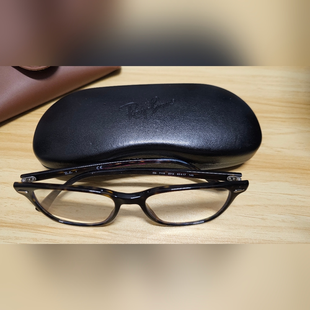 Ray-Ban Turtle Shell Eyeglasses with Case - Picture 2 of 3